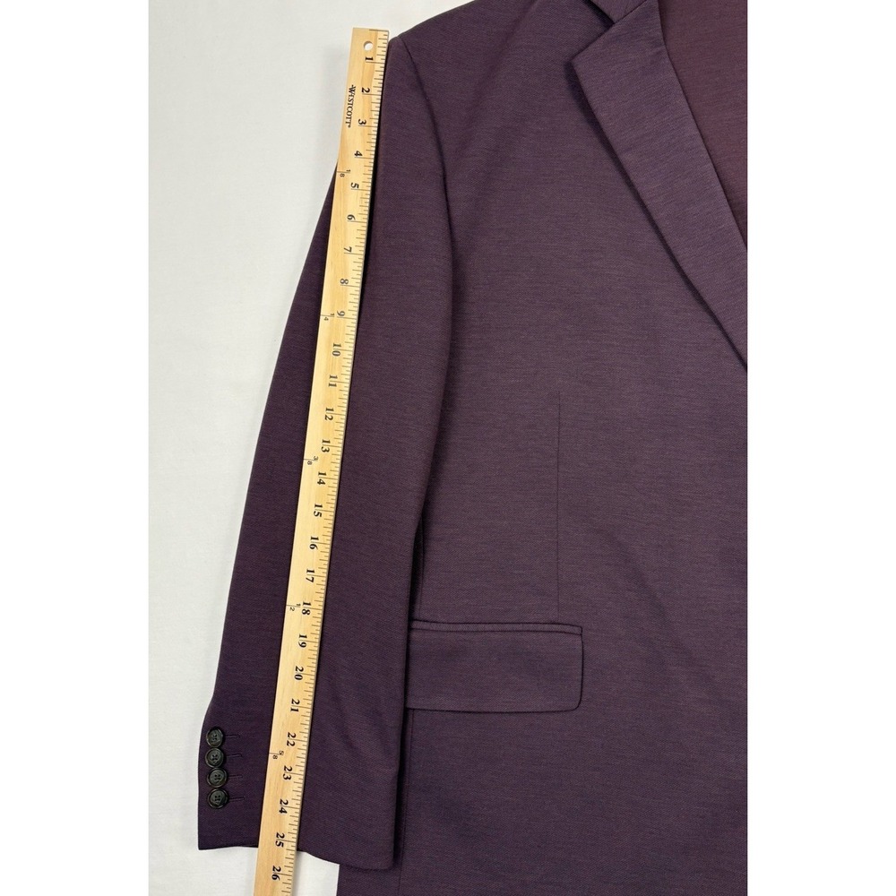 Stafford Poly/Wool Blend Unstructured Sport Coat 54R Purple Jersey Stretch EUC - Picture 12 of 13